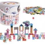 Fa építőkészlet, vár lovagokkal, 3+ éves gyermekeknek