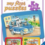 Első kirakóm – bevetési járművek állatokkal a volánnál 3×6 darab RAVENSBURGER