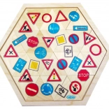 Hess mozaik kirakó – közlekedési táblák, 24 darab