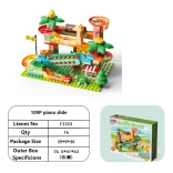 Safari építőkészlet golyópályával és xilofonnal, 109 darab