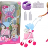 Anlily baba kutyussal a kocsiban