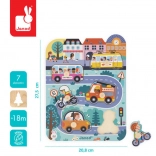 Janod - Fa puzzle a városban, 6 darab, 18 hónap+