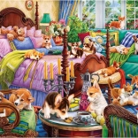 Puzzle Kutyák az ágyban 1000 darab