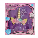 Gyerek unikornis jelmezkészlet – tütü szoknya, hajpánt és varázspálca