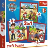 3 az 1-ben puzzle PAW PATROL Vidám kutyusok Trefl