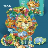 Safari puzzle 200 darabból gyerekeknek