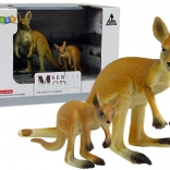 2 darabos kengurufigura szett kölyökkel – a világ állatai