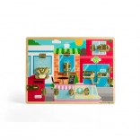 Bigjigs Toys fa motorikus tábla reteszekkel és zárakkal