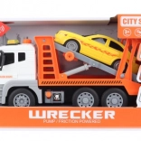 Műanyag autószállító, elemes, 1:12, fényekkel és hangokkal