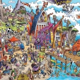 Puzzle COBBLE HILL DOODLETOWN: viking falu – 1000 darab