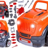 Interaktív teherautó – kis szerelő műhelye fényekkel és hangokkal