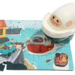 Top Bright fa puzzle játék hajóval, 24 darab