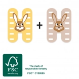 Fából készült H betű nyúllal