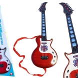 Elektronikus gitár gyerekeknek dallamokkal és fényhatásokkal, piros