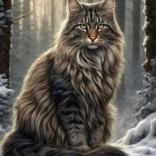 Gyémántfestés Macska az Erdőben 30x40cm