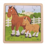 Fa keretes puzzle Csikóval – BIGJIGS TOYS