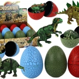 Dinoszaurusz figurás tojás, 3 színben, 9 cm