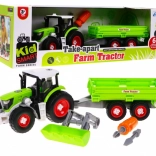 Összehajtható Traktor Utánfutóval Gyermekeknek 3+ Fúrógéppel és Csavarhúzóval