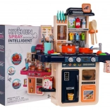 Gyerek konyha világítással, hangokkal, folyó vízzel és gőzzel, 42 darab