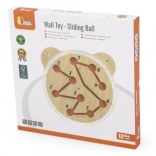 Viga falra szerelhető fa labirintustábla golyóval – mackó, Montessori, FSC