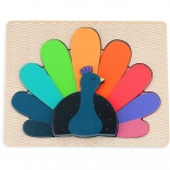 Fa kirakós puzzle Vilac Pávával