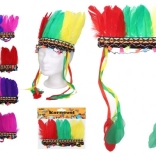 Indián fejdísz színes tollakkal