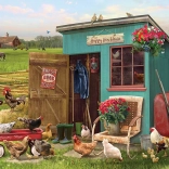 Vidám tyúkól kirakó 1000 darabos