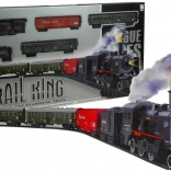 Nagy elektromos vonatpálya füsttel és fényekkel, 4 kocsi, 156 cm-es ellipszis