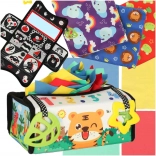 Szenzoros Montessori játék zsebkendőkkel és szőnyeggel 2 az 1-ben