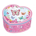 Szív alakú zenélődoboz pillangókkal