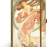 Notique notesz Alfons Mucha – Tánc, vonalas jegyzetfüzet 13 × 21 cm