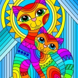 Enjoy puzzle Díszes macska kiscicával, 1000 darab