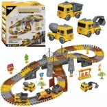 Woopie XXL versenypálya és vasúti készlet elektromos sínpályával – építkezés, 174 darab