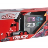 Játékszett kamionnal, katapulttal és 4 kisautóval