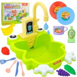 WOOPIE Béka alakú gyerek mosogató folyó vízzel, 14 darab