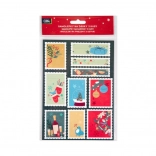 Kraft papírból készült karácsonyi ajándékcímke matricák – 3 ív