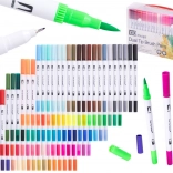 Kétvégű filcek és vékony tűfilcek kofferben, 100 szín