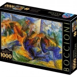 Puzzle Ló, lovas és épületek 1000 darab