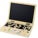 Fából készült laptop – krétás tábla és ábécé