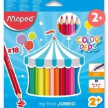 Háromszögletű Jumbo Color'Peps színesceruzák a Mapedtől, 18 db