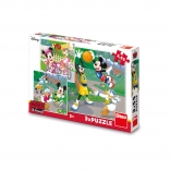 Puzzle MICKEY ÉS MINNIE sportol 3×55 darab