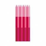 Rózsaszín csíkos tortagyertyák 24 db