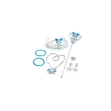 Hercegnős készlet koronával, karkötőkkel és fülbevalókkal – kék