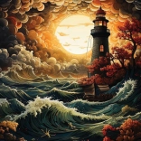 Puzzle ART PUZZLE Világítótorony viharban 1500 darab