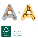 Fa betű A - Dekoráció majommal