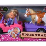 Evi Love baba dzsipppel és ló utánfutóval