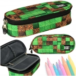 Egyrekeszes iskolai tolltartó ST.RIGHT Pixel Cubes