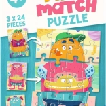 Ravensburger Puzzle Mix & Match: Vicces szörnyek 3x24 darab