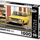 Retro autók puzzle Moszkvics 412 (1974) 1000 darab