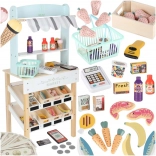 LULILO Melo fából készült piaci stand pénztárgéppel gyerekeknek